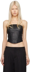 KSUBI BLACK VAMPY DENIM TUBE TOP