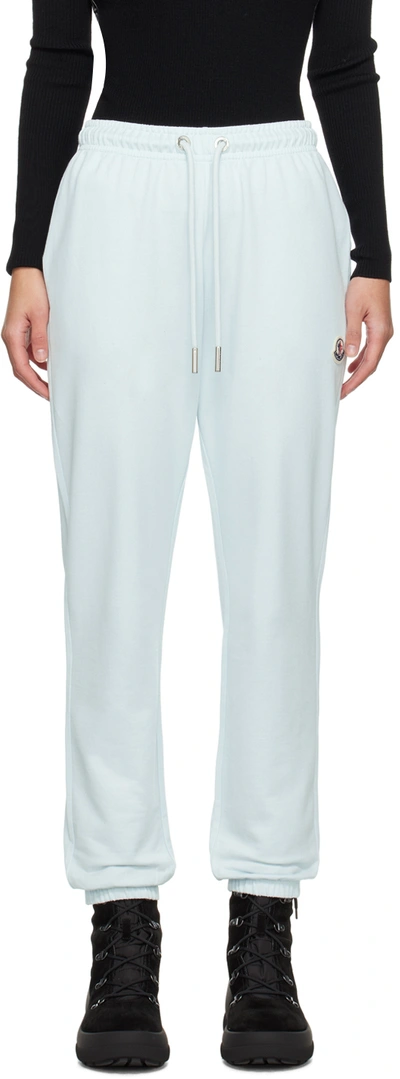 Moncler Blue Patch Sweatpants In 70s Light Blue