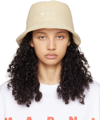 MARNI OFF-WHITE EMBROIDERED BUCKET HAT