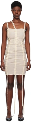 BASERANGE OFF-WHITE HEWN STRAP MINIDRESS