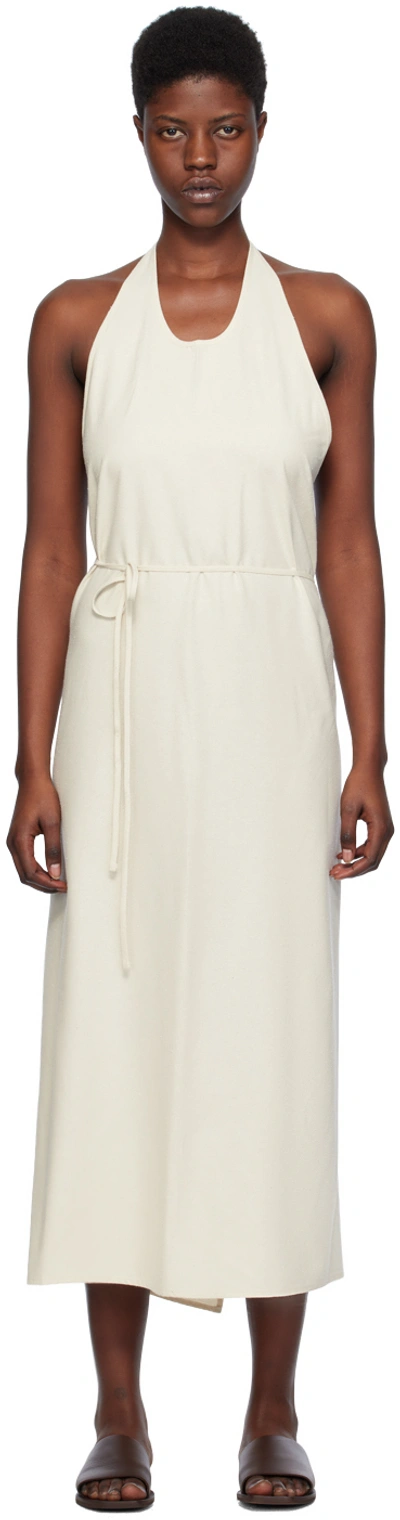 Baserange Off-white Apron Maxi Dress In Off White