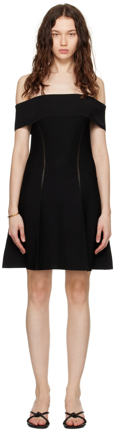 Zimmermann Off-the-shoulder Stretch-knit Mini Dress In Black