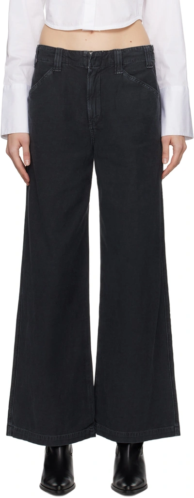 Citizens Of Humanity Black Paloma Trousers In Washed Black