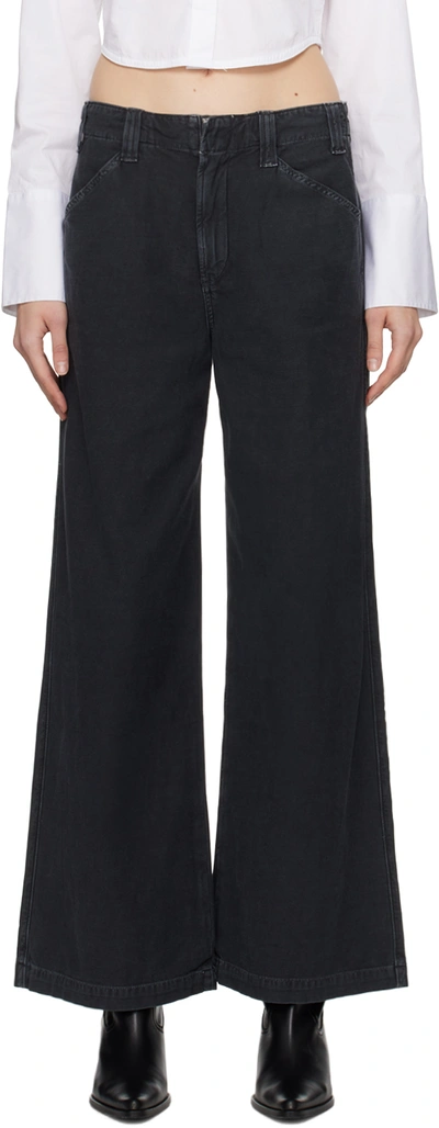 Citizen Of Humanity Black Paloma Trousers In Washed Black