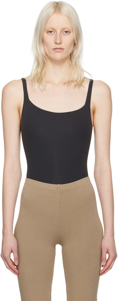 Skims Fits Everybody Square Neck Bodysuit In Black