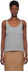 Baserange Gray Rim Tank Top In Grey Melange