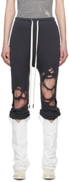 R13 Ssense Exclusive Black Lounge Pants In Washed Black