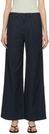 Citizens Of Humanity Navy Paloma Trousers In Washed Marine (navy)