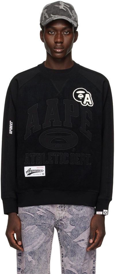 Aape By A Bathing Ape Black Raglan Sweatshirt In Bkx