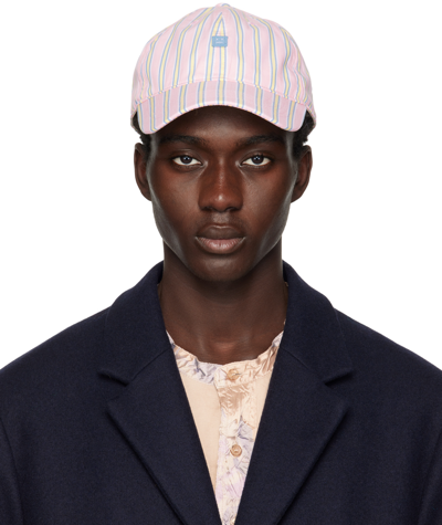 Acne Studios Pink Micro Patch Cap In Cm5 Pink/yellow