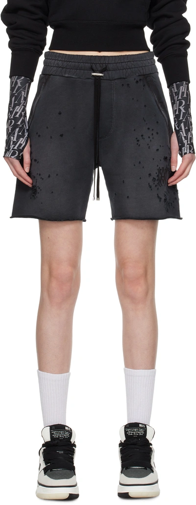 Amiri Black Shotgun Shorts In Faded Black