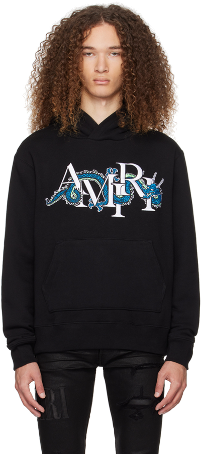 Amiri Hooded Long-sleeved Hoodie In Black