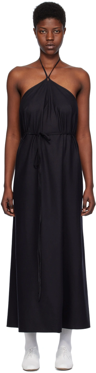 Baserange Ligo Silk-jersey Halterneck Maxi Dress In Black