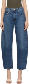 Agolde Blue Balloon Jeans In Control (dk Ind)