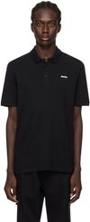 HUGO BLACK BONDED POLO