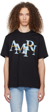 AMIRI BLACK STAGGERED CHROME T-SHIRT