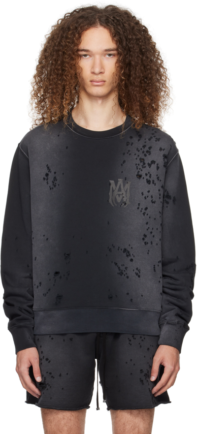 Amiri Black Shotgun Sweatshirt In Grey