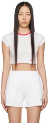 ALEXANDER WANG T WHITE LETTUCE EDGE T-SHIRT