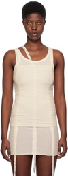 Baserange Off-white Heart Tank Top In Undyed