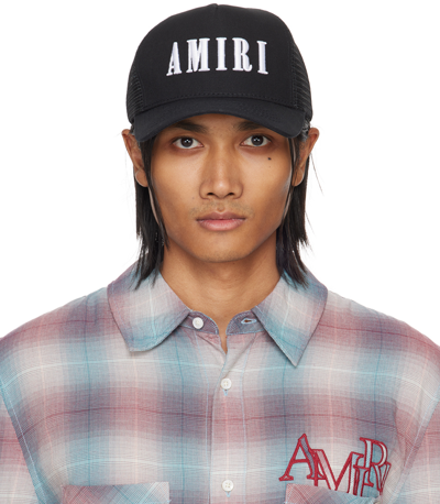Amiri Black Core Logo Trucker Hat