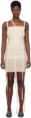 Baserange Off-white Hewn Strap Minidress In Undyed