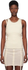 BASERANGE OFF-WHITE GARBLE TANK TOP