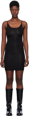 Baserange Black Slip Minidress In Black