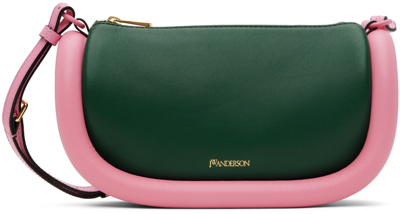 Jw Anderson Green & Pink Bumper-12 Leather Crossbody Bag In Multicolour