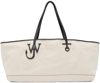 Jw Anderson J.w. Anderson Stretch Anchor Canvas Tote Bag In 157 Natural/black