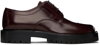 MAISON MARGIELA BURGUNDY TABI COUNTY LACE-UP OXFORDS