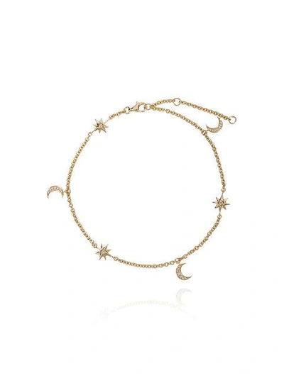 Shay Moon And Starlet Anklet In Metallic