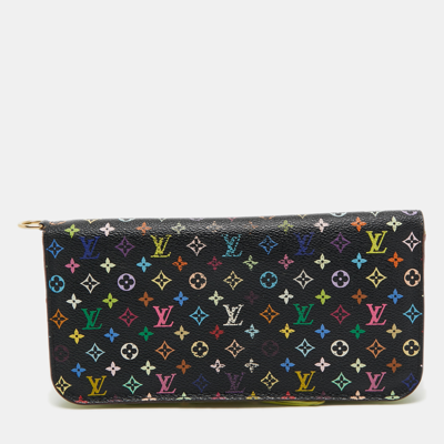 Pre-owned Louis Vuitton Black Monogram Multicolore Canvas Insolite Pistache Wallet