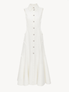 CHLOÉ FLARED SHIRT DRESS WHITE SIZE 14 100% COTTON