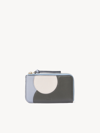 CHLOÉ MOONA SMALL PURSE WITH CARD SLOTS BLUE SIZE ONESIZE 100% CALF-SKIN LEATHER