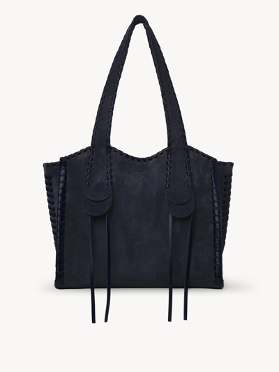 Chloé Mony Medium Denim Tote In Blue