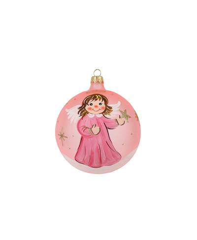 Vietri Ornaments Baby Girl Angel Ornament In Pink