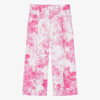 MONNALISA CHIC TEEN GIRLS PINK FLORAL COTTON TROUSERS
