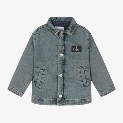 Calvin Klein Kids' Boys Blue Stonewash Denim Jacket