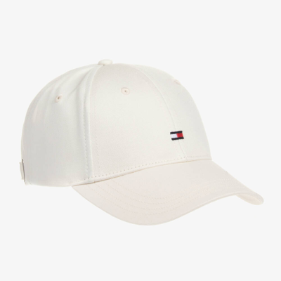 Tommy Hilfiger Ivory Cotton Flag Cap In Beige