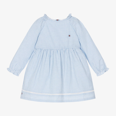 Tommy Hilfiger Baby Girls Blue & White Stripe Cotton Dress