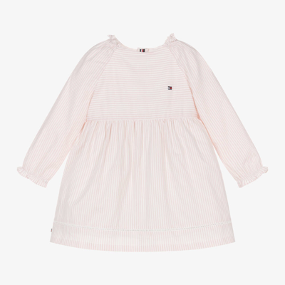 Tommy Hilfiger Baby Girls Pink & White Stripe Cotton Dress