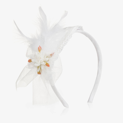 Abuela Tata Kids' Girls White Feather Hairband