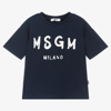 Msgm Babies'  Toddler Girl T-shirt Navy Blue Size 6 Cotton