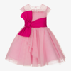 MARCHESA COUTURE GIRLS PINK TULLE BOW DRESS