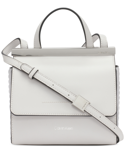 Calvin Klein Coral Flap Crossbody With Adjustable Strap In Dove