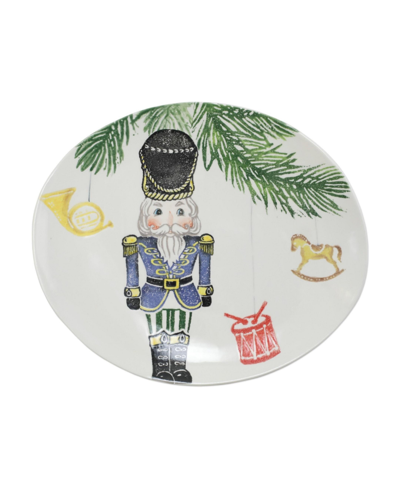 Vietri Nutcrackers Narrow Rectangular Platter In Handpainted