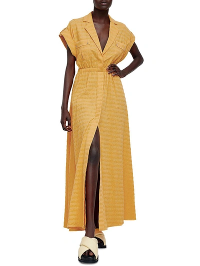 Significant Other Willow Womens Open Back Collared Shirtdress In Yellow