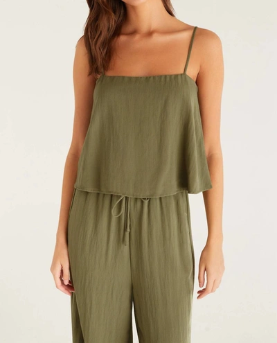 Z Supply Annie Tank Top In Olive Branch In Green