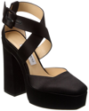 Jimmy Choo Gian 140 Platform Leather Pumps In Black