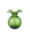 Vietri Hibiscus Glass Dark Green Medium Fluted Vase In Green